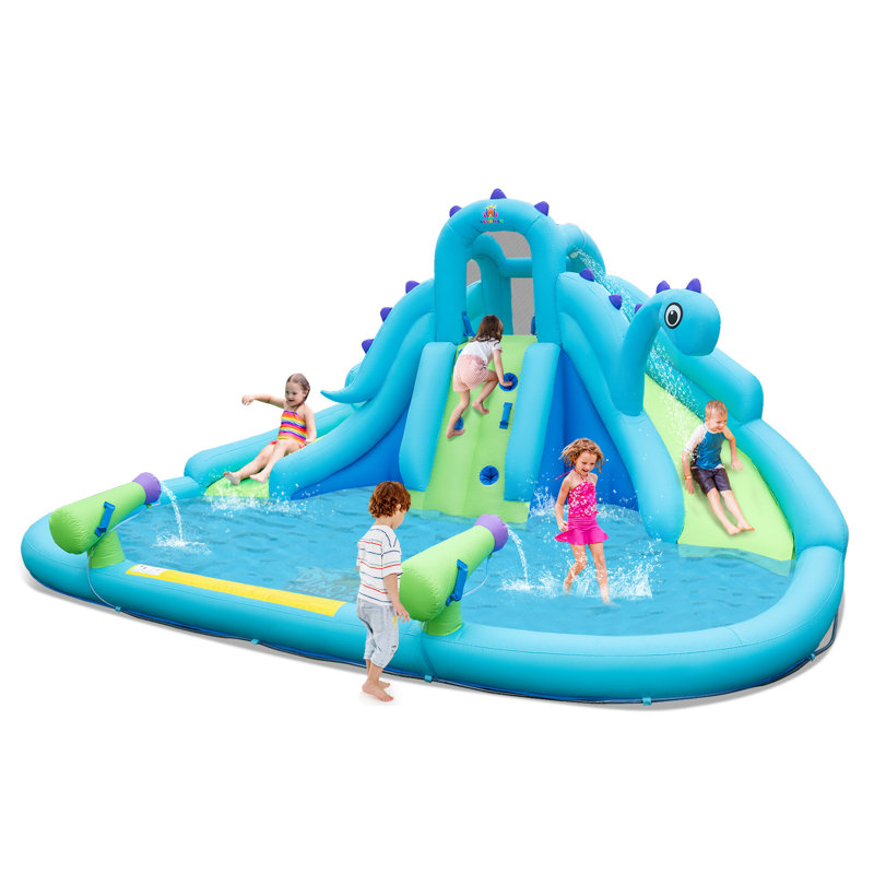 Inflatable Water Slide with Dual Climbing Walls